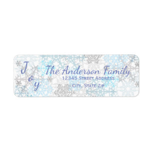 Joy Blue/White Snowflakes - Address Labels