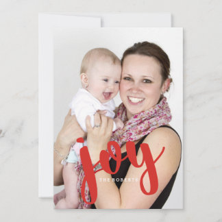 Joy Bold Red / Modern Photo Holiday Card