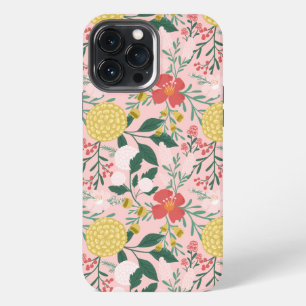 Joy Botanical Floral Festive Garden Pattern Pink iPhone 13 Pro Max Case
