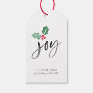 Joy Brush Script Holiday   Christmas to and from Gift Tags