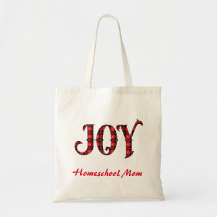 Joy Buffalo Plaid Homeschool Mum Tote Bag