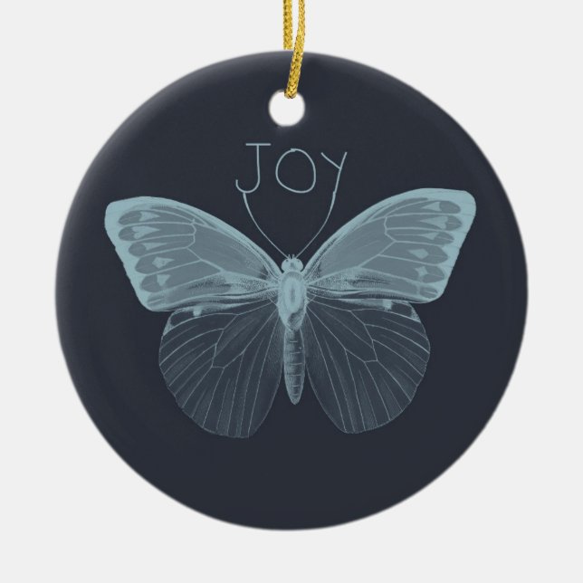 Joy Butterfly Ceramic Tree Decoration (Front)