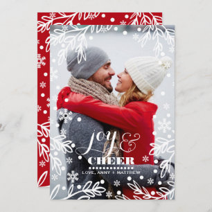 Joy & Cheer. Custom Holiday Flat Photo Card
