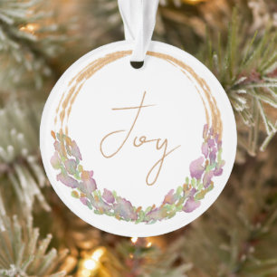 Joy Christian Bible Verse Watercolor Christmas  Ornament