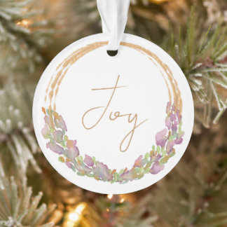 Joy Christian Bible Verse Watercolor Christmas Ornament