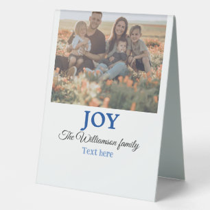 Joy christmas add family name photo holiday giftts