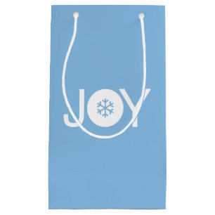 Joy Christmas Blue Gift Bag