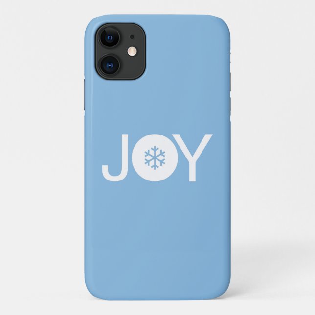 Joy Christmas Blue iPhone 11 Case (Back)