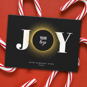 Joy Christmas Business Logo QR Code Corporate Holiday Card