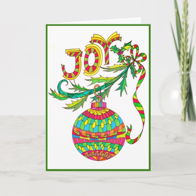 Joy Christmas Card by Leslie Clair Bures (Front)