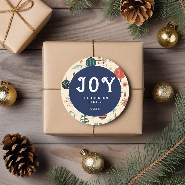 JOY! Christmas   Classic Round Sticker (Creator Uploaded)
