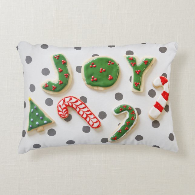Joy Christmas cookies Decorative Cushion (Front)