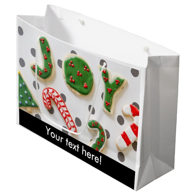 Joy Christmas cookies Large Gift Bag (Front Angled)