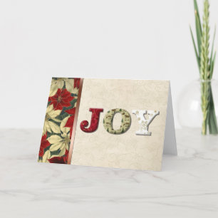 JOY Christmas Fabric Holiday Card