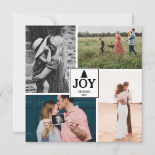 Joy Christmas Family Photo Collage Xmas Card