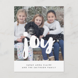 Joy Christmas family photo holiday Postcard
