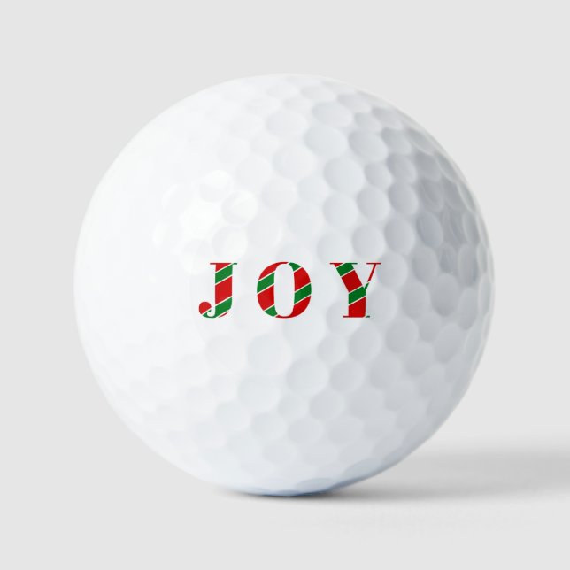 JOY Christmas / Festive Holiday Golf Gift Balls (Front)