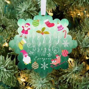 Joy Christmas Green Tree Decoration Card