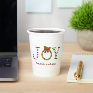 Joy- Christmas Holiday Party Paper Cups
