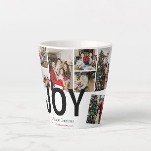 Joy Christmas holidays Script Family Photo Collage Latte Mug