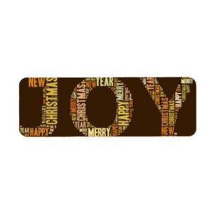 JOY, Christmas, Label Return Address Label