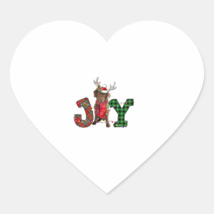 Joy Christmas Lights Chesapeake Bay Retriever Dog Heart Sticker