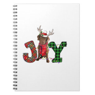 Joy Christmas Lights Chesapeake Bay Retriever Dog  Notebook
