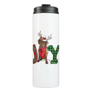 Joy Christmas Lights Chesapeake Bay Retriever Dog  Thermal Tumbler