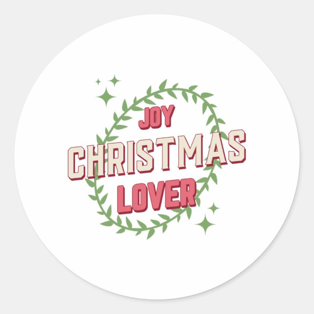 Joy Christmas Lover Classic Round Sticker (Front)