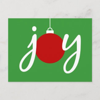 Joy Christmas Ornament Holiday Postcard