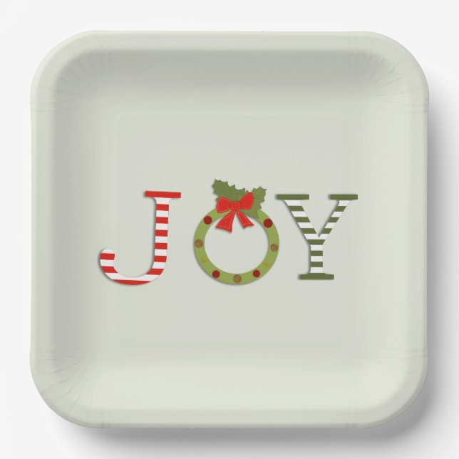 Joy - Christmas Paper Plate (Front)
