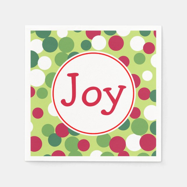 Joy Christmas Party Holiday Napkins (Front)