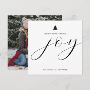 Joy Christmas Photo and Text Personalised Simple Holiday Card