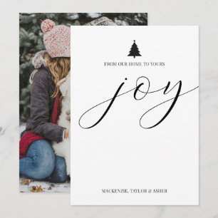 Joy Christmas Photo and Text Personalised Simple Holiday Card