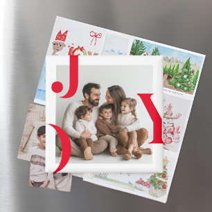 JOY Christmas Photo Personalised Holiday Magnet