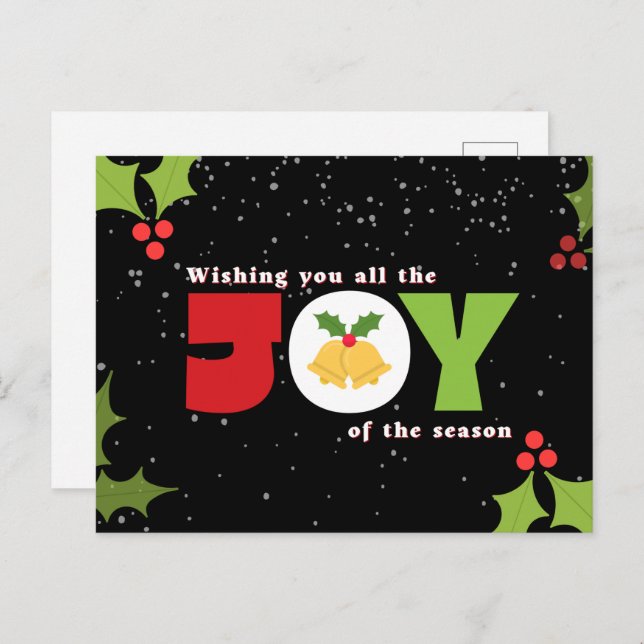 Joy Christmas Postcard (Front/Back)
