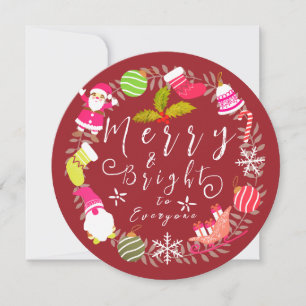 Joy Christmas Red Wine Holiday Card