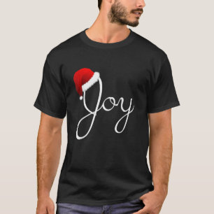 Joy Christmas Santa Hat Christmas Joy   T-Shirt