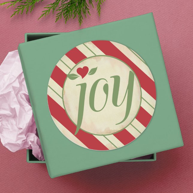 Joy Christmas Sticker - Red and Green Stripes (Creator Uploaded)