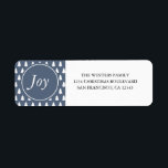 Joy Christmas Tree Pattern Blue Return Address Return Address Label<br><div class="desc">Simple Scandinavian Christmas tree pattern design in blue and white with the text 'Joy' in modern typography. Simply customise the Christmas return address labels with your name(s) and address,  If you need any help please contact us through our store.</div>