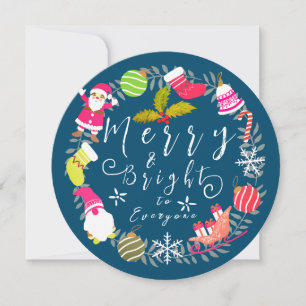 Joy Christmas Turquoise Holiday Card
