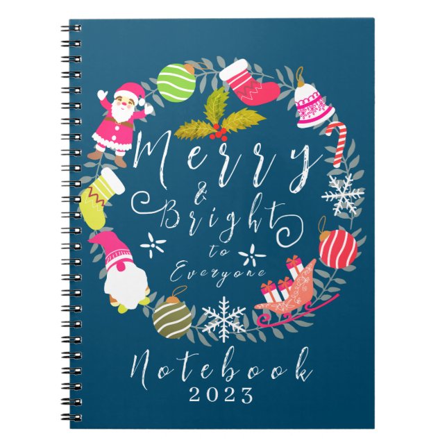 Joy Christmas Turquoise Notebook (Front)