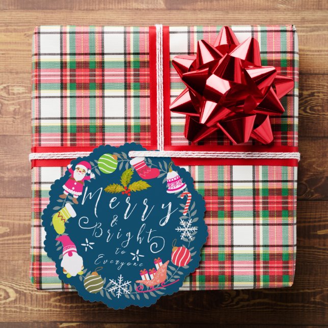 Joy Christmas Turquoise Tree Decoration Card (Insitu (Gift))