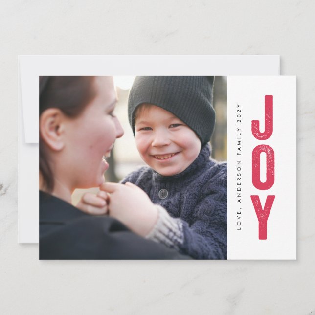 Joy Christmas wishes photo Holiday Card (Front)