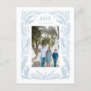 Joy Christmas Wreath Photo  Postcard