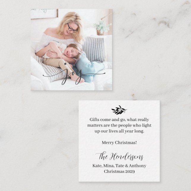 JOY Classic Merry Christmas BUDGET Note Card (Front/Back)