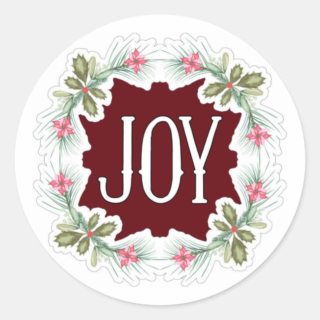 Joy  classic round sticker (Front)