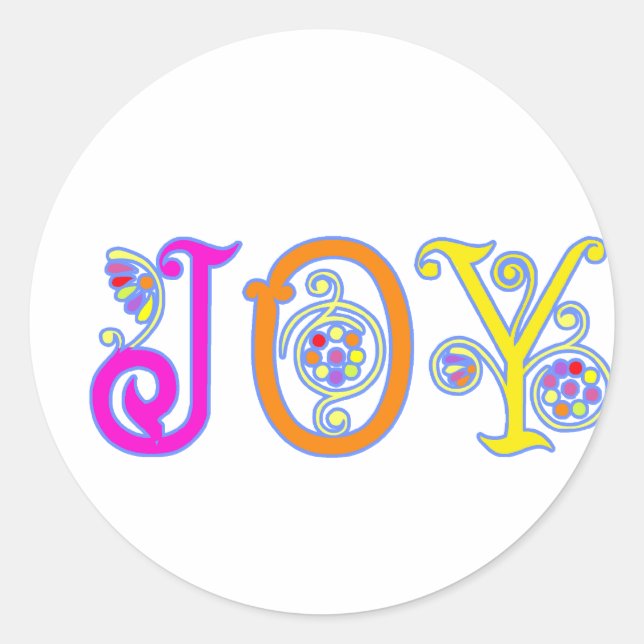 JOY! CLASSIC ROUND STICKER (Front)