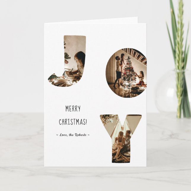 joy custom photo frame merry Christmas Card (Front)