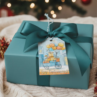 Joy Delivered Winter Holiday Gift Tag